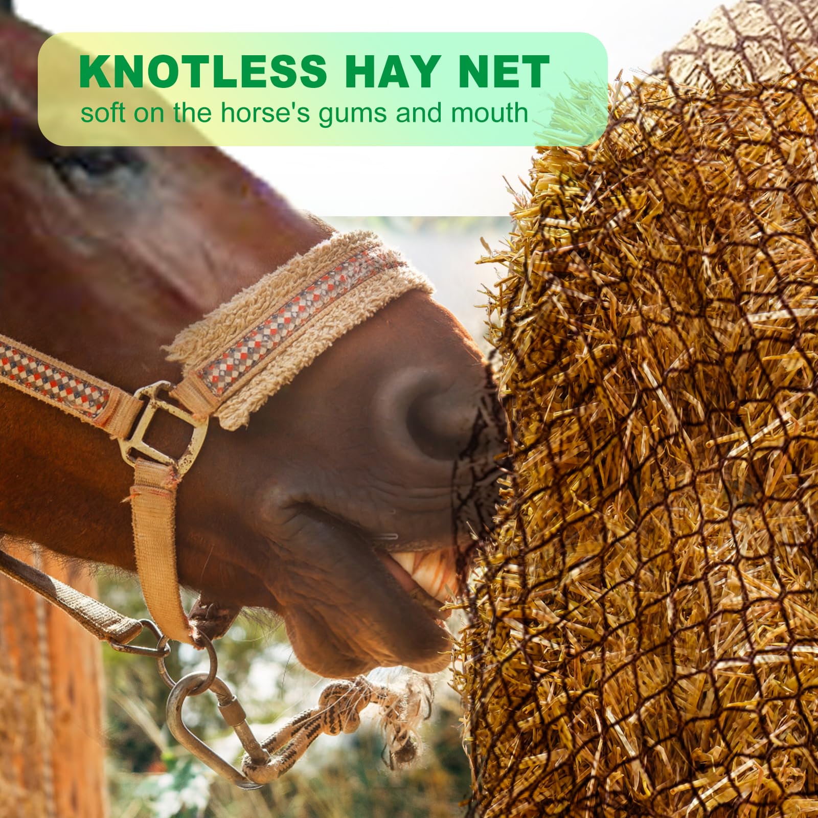 TONGMO round bale hay net in field demonstrates easy binding and containment.