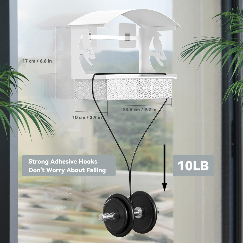 Tonitrui window bird feeder removable tray enables quick refills and easy cleaning.