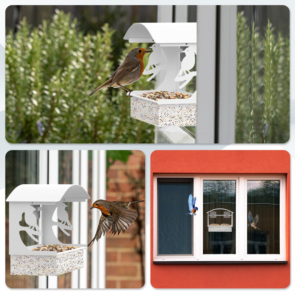 Tonitrui window bird feeder weather-proof suction cups support year-round placement.