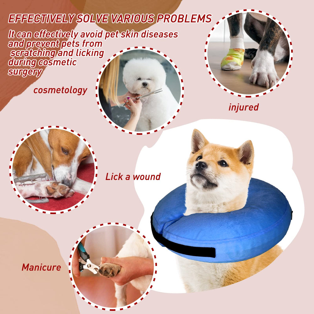 Tonqixope donut dog collar shows adjustable strap for a secure, comfortable fit.