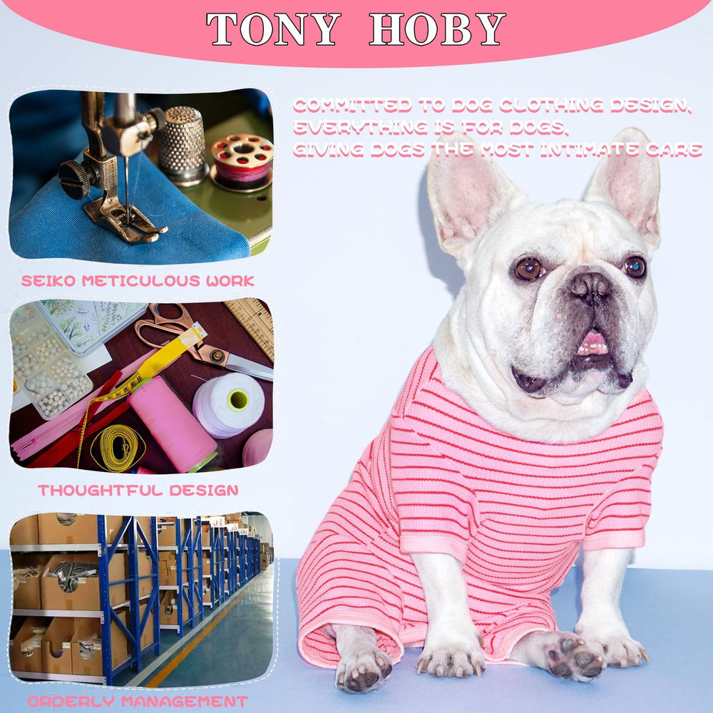 TONY HOBY dog pajamas metal buttons for easy wearing and dressing.