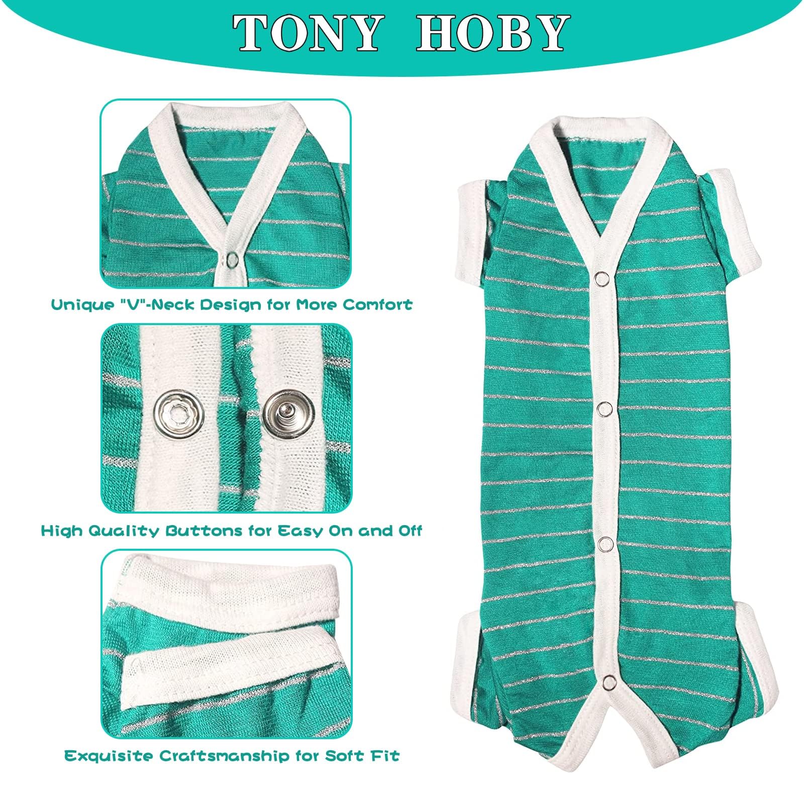 TONY HOBY dog pajamas side view highlights lightweight fabric for hot-weather comfort.