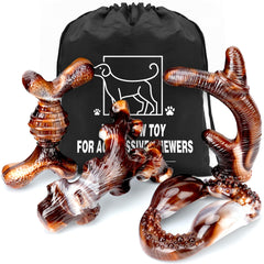 TonyEst four-pack dog chew toys in tough nylon for aggressive chewers.