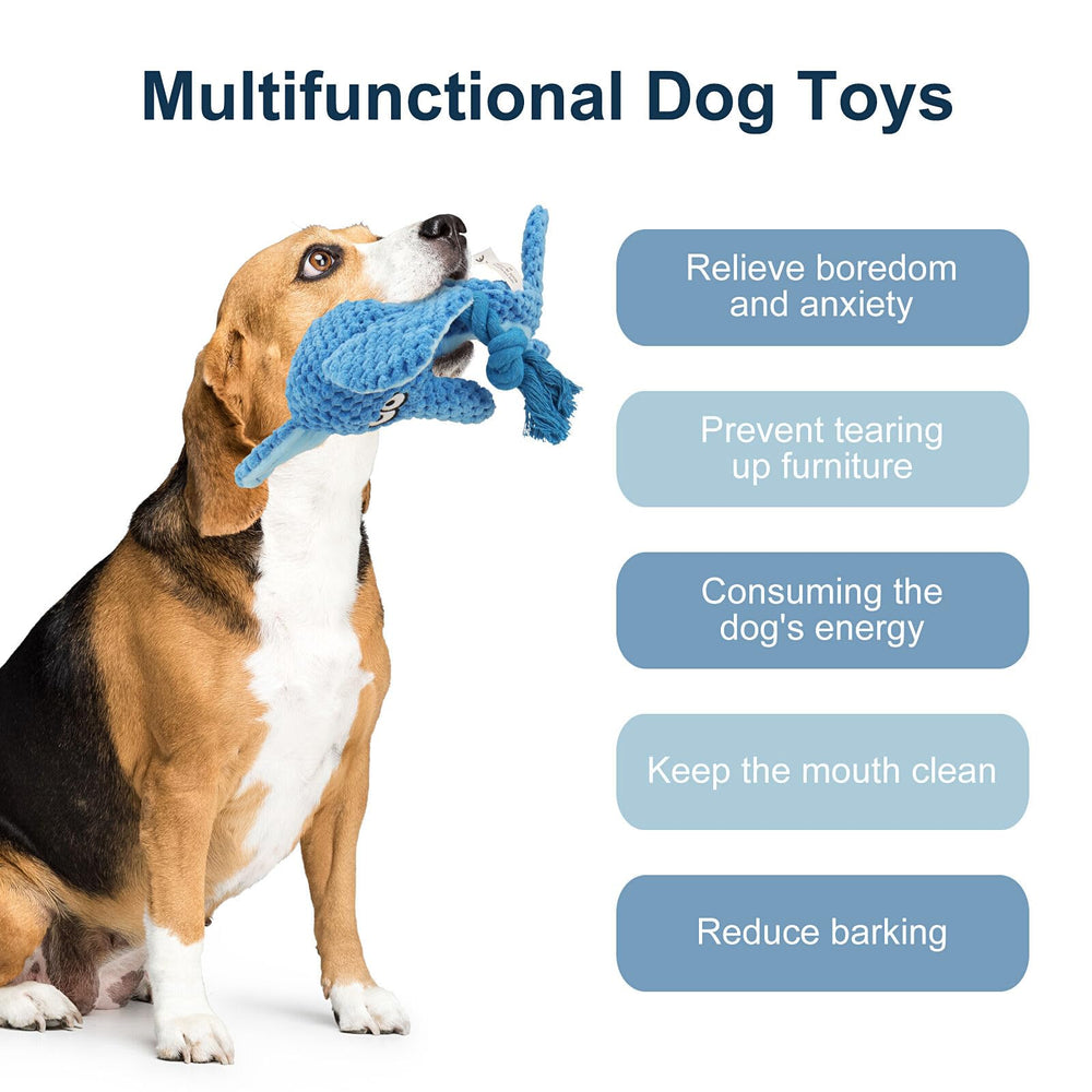 TONYFY blue elephant image adds cuteness while helping reduce boredom in puppies.