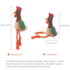 TONYFY rooster knot toy stitching durability closeup emphasizes reinforced seams for safe tug sessions
