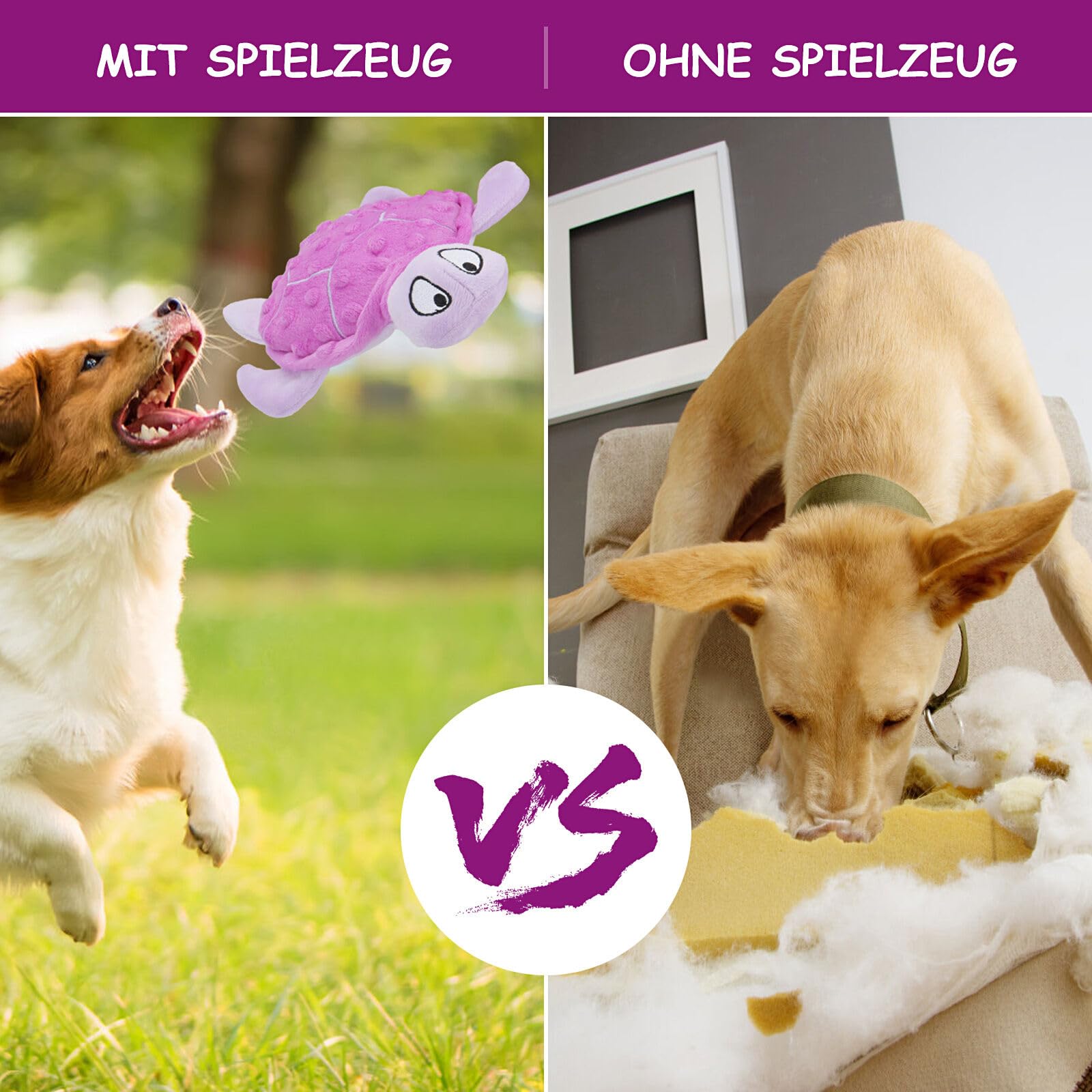 TONYFY Squeaky Sea Turtle Plush Toy indoor-play friendly size.