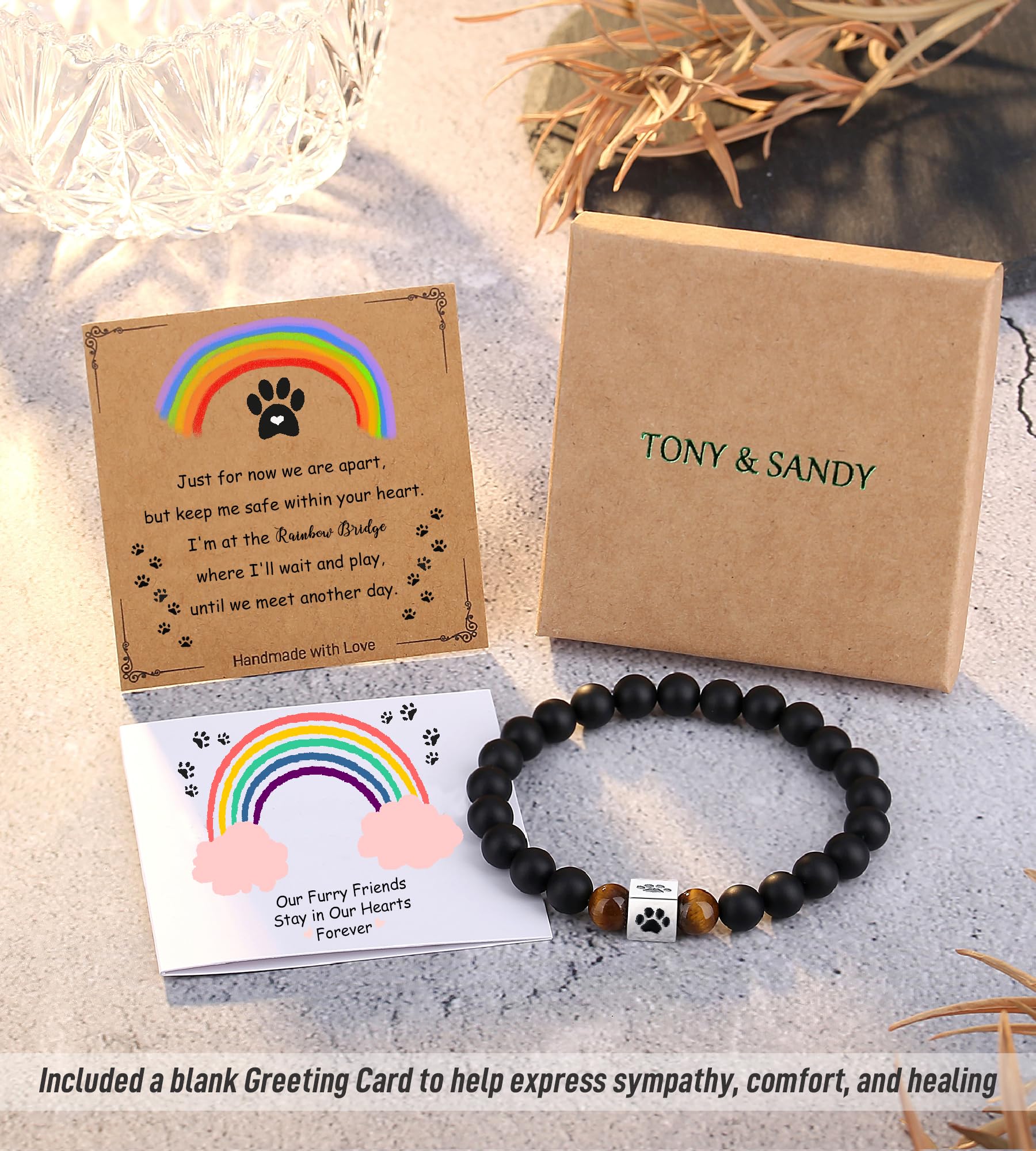 TONY & SANDY memorial bracelet design elements for dogs and cats.