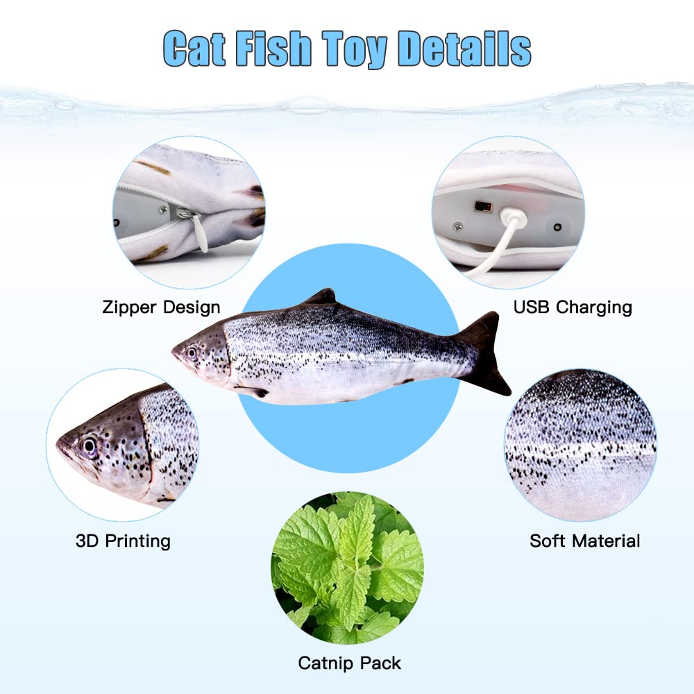 TOOGE 2-pack rainbow trout floppy fish toy boosts curiosity and playful pounce.