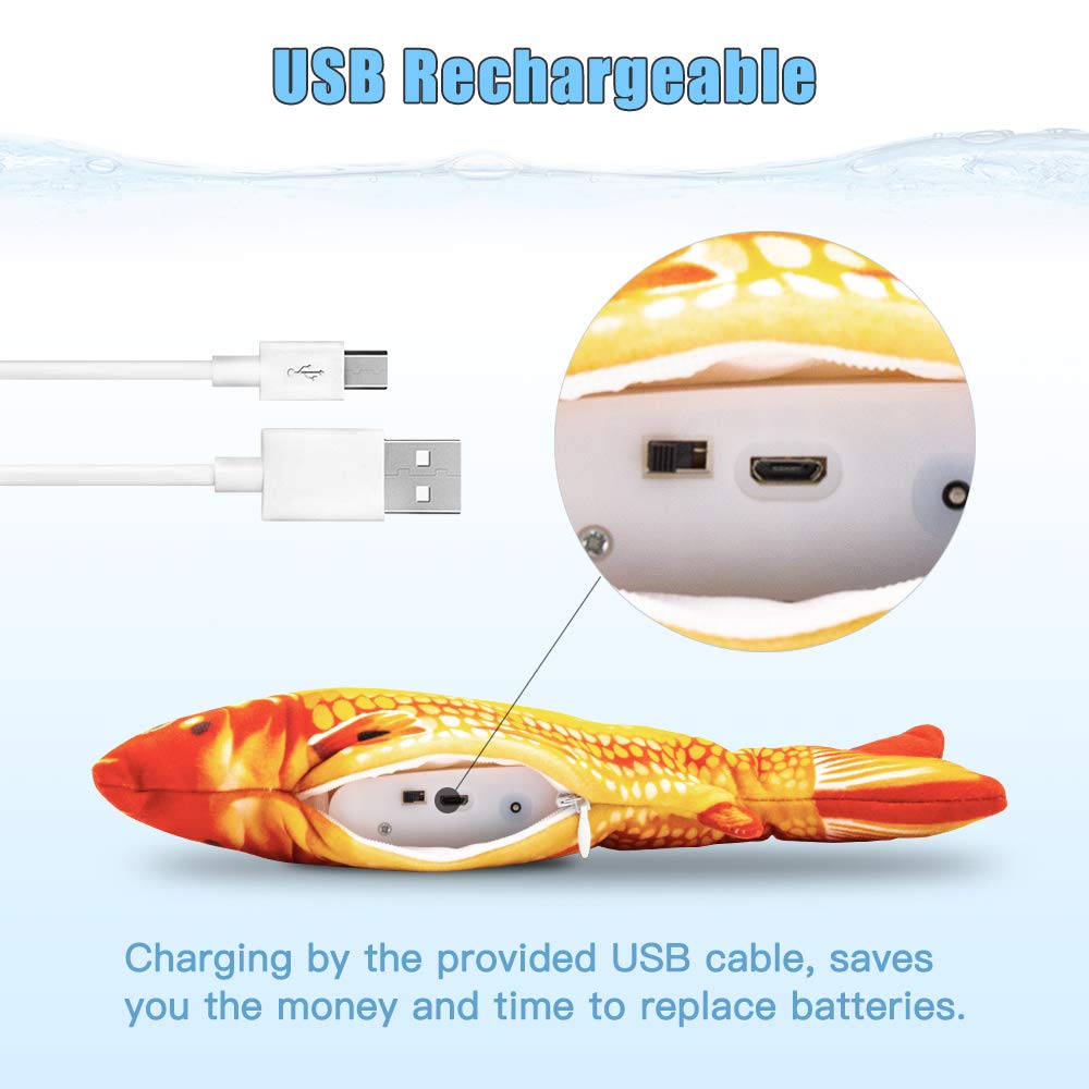 TOOGE floppy fish toy automatic movement encourages pawing and pouncing play