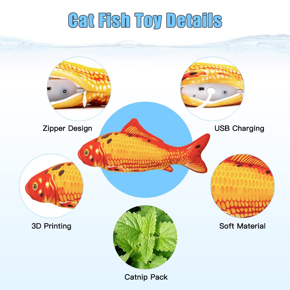 TOOGE floppy fish toy silvervine visual boosts scent appeal for cats