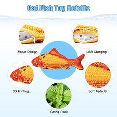 TOOGE floppy fish toy silvervine visual boosts scent appeal for cats