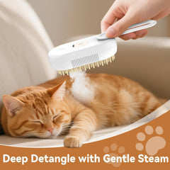 TOOLIAR 4 in 1 pet steam brush detachable-silicone-pad for quick cleanup.