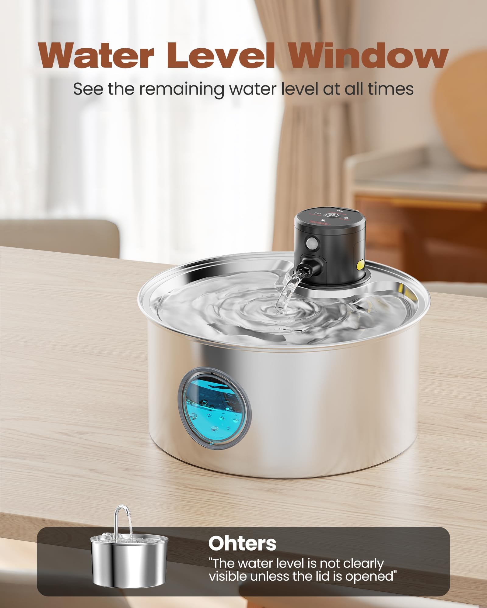 TOONIOOS multi-layer filtration provides clean-tasting water for pets.