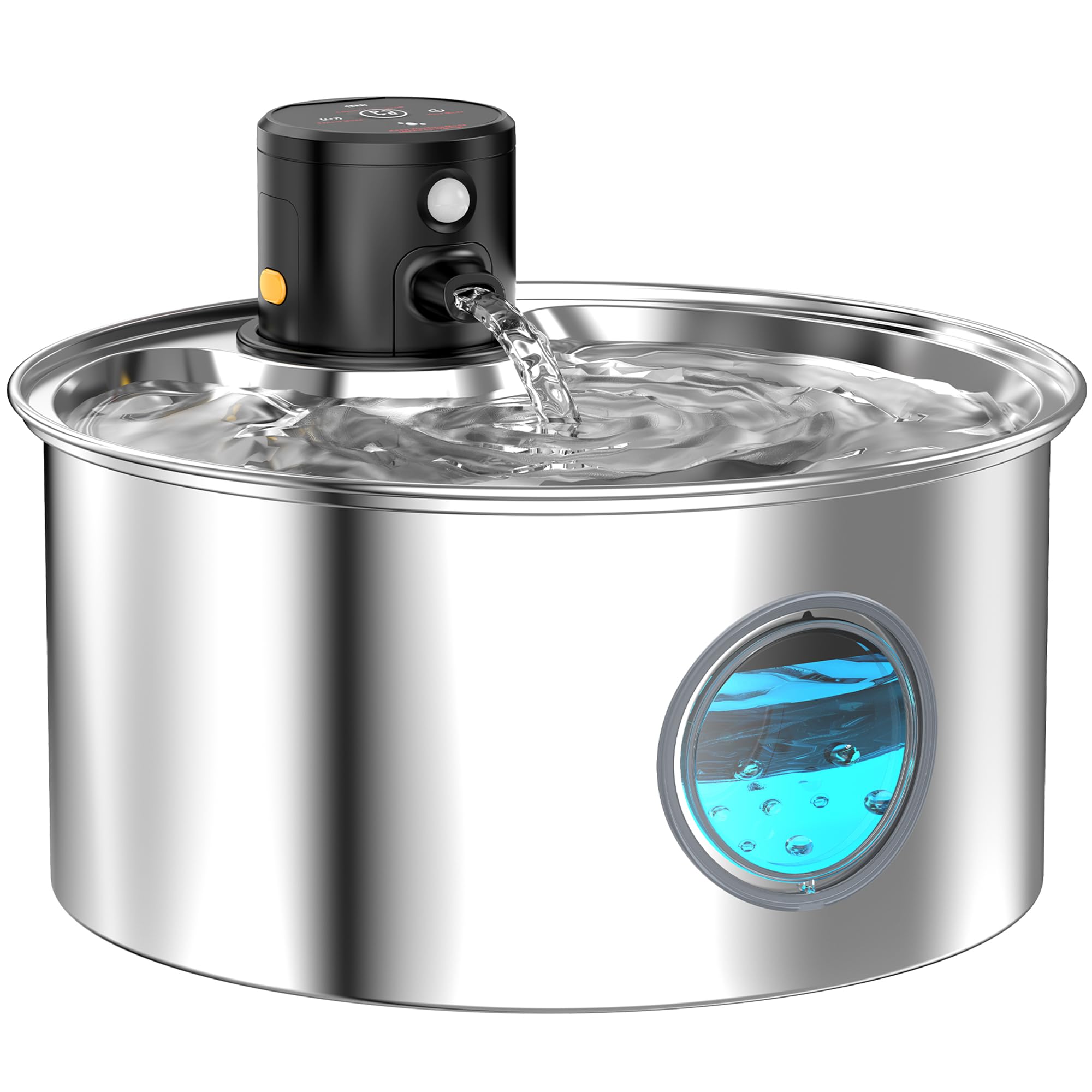 TOONIOOS cat fountain wireless motion sensor prompts hydration when approached.