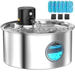 TOONIOOS Cat Water Fountain battery-powered cordless hydration for flexible placement.