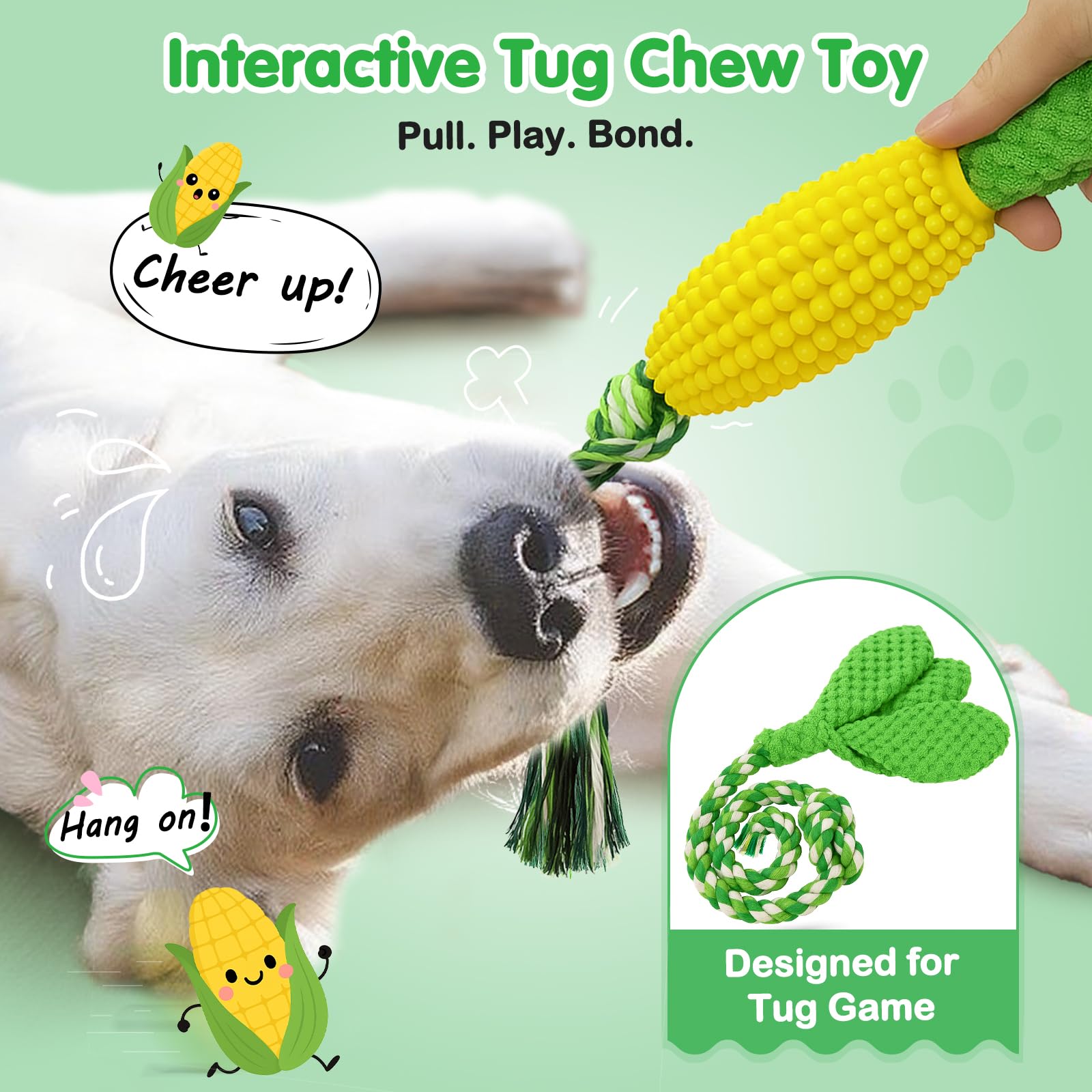 TOOPTATE corn toy size fits medium to large dogs for extended chew sessions