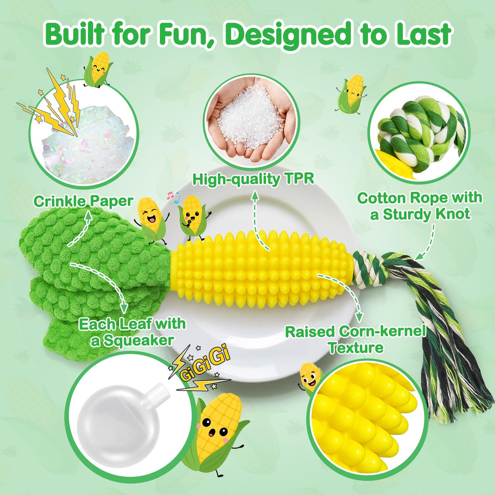 TOOPTATE corn toy leaves with squeaker engage dogs during interactive play and fetch
