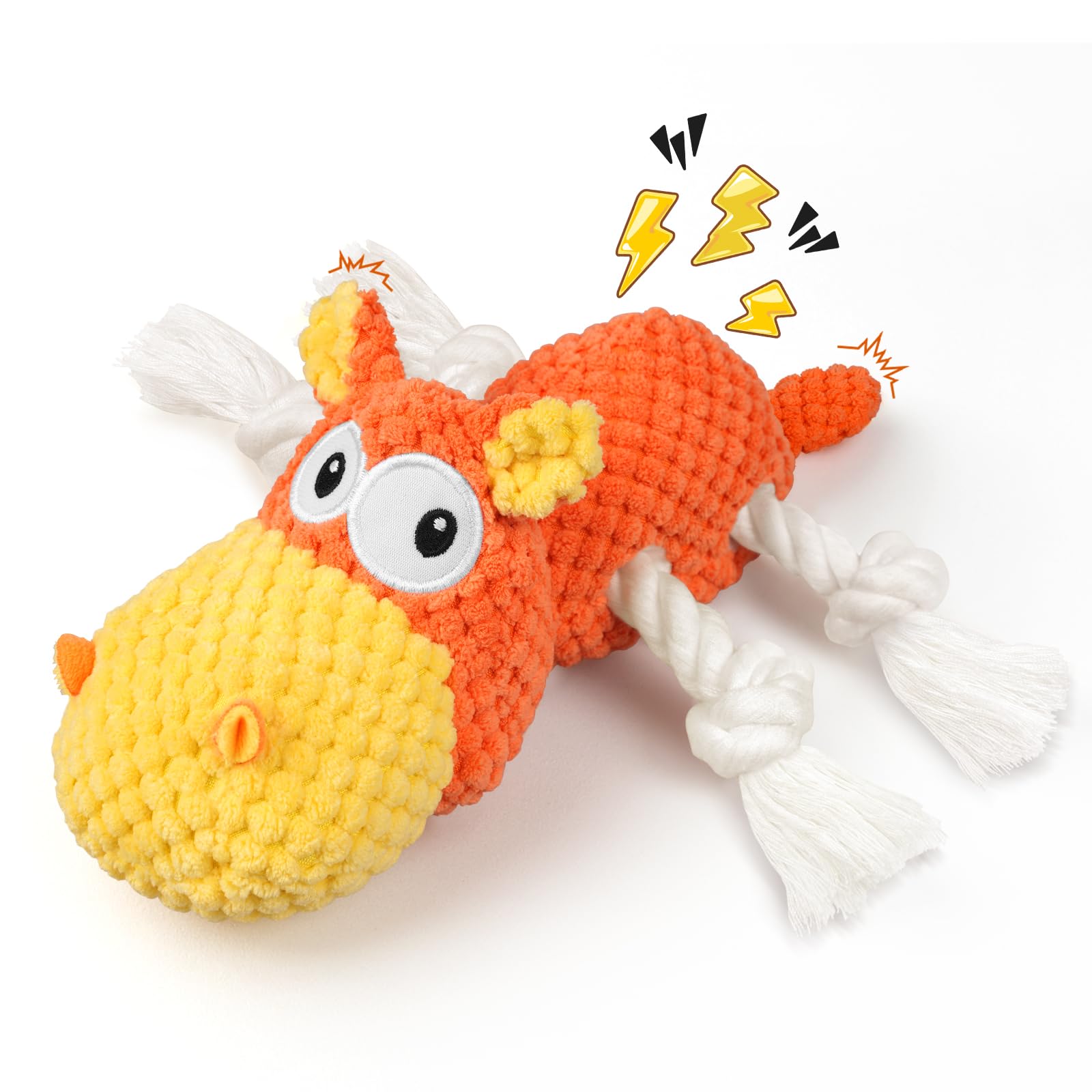 TOOPTATE Squeaky Hippo Toy, lightweight plush for interactive play and easy carrying