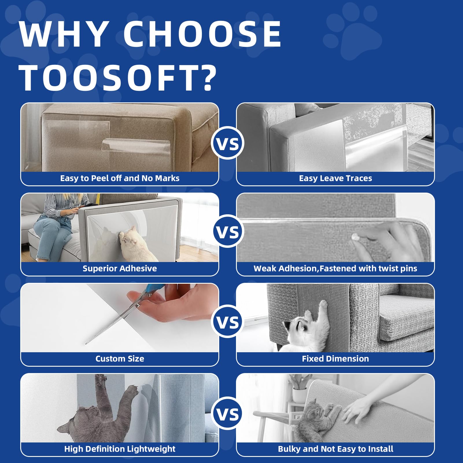 TOOSOFt anti-scratch tape for furniture provides strong adhesion with clean removal