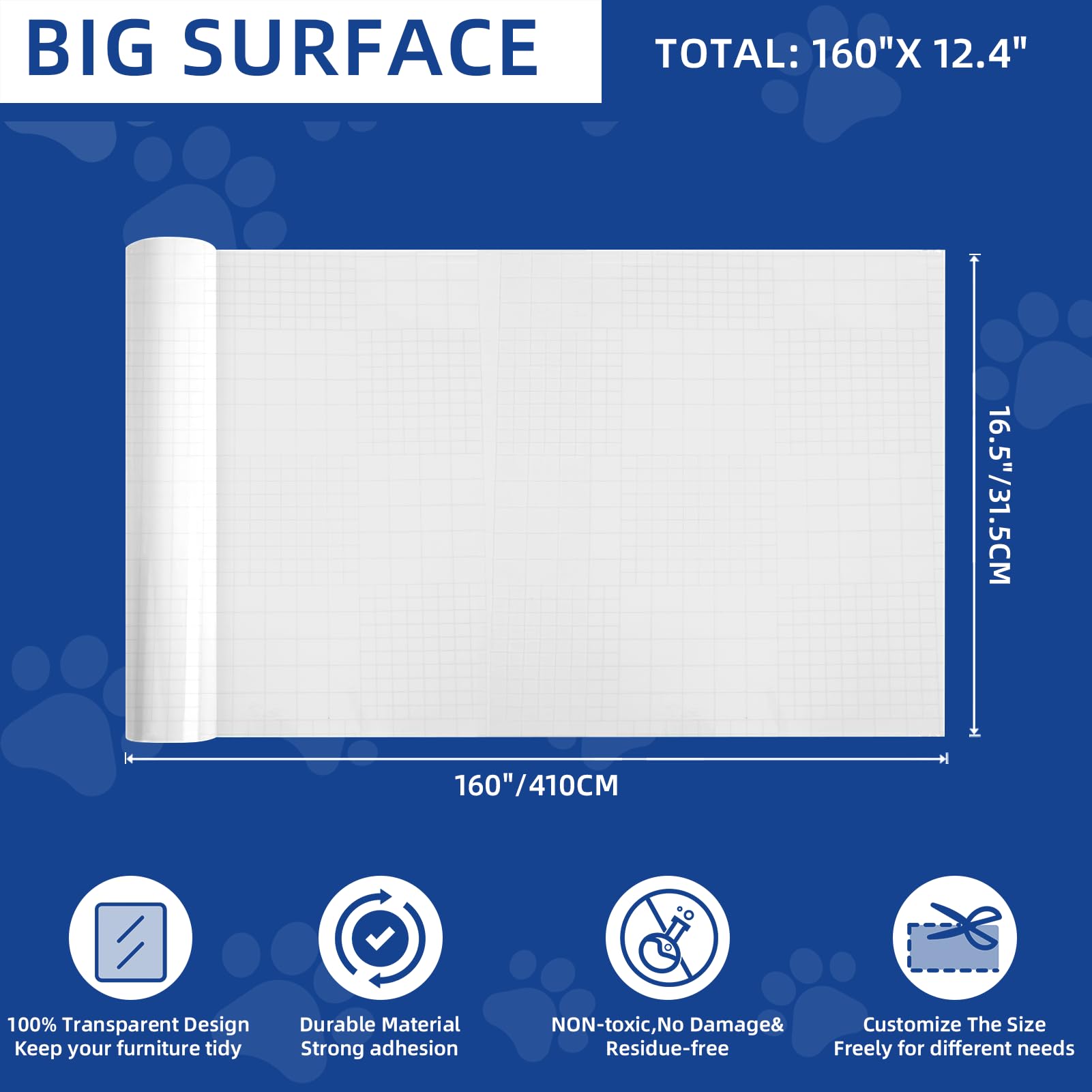 TOOSOFt clear vinyl protector with adhesive back enables quick, residue-free installation.