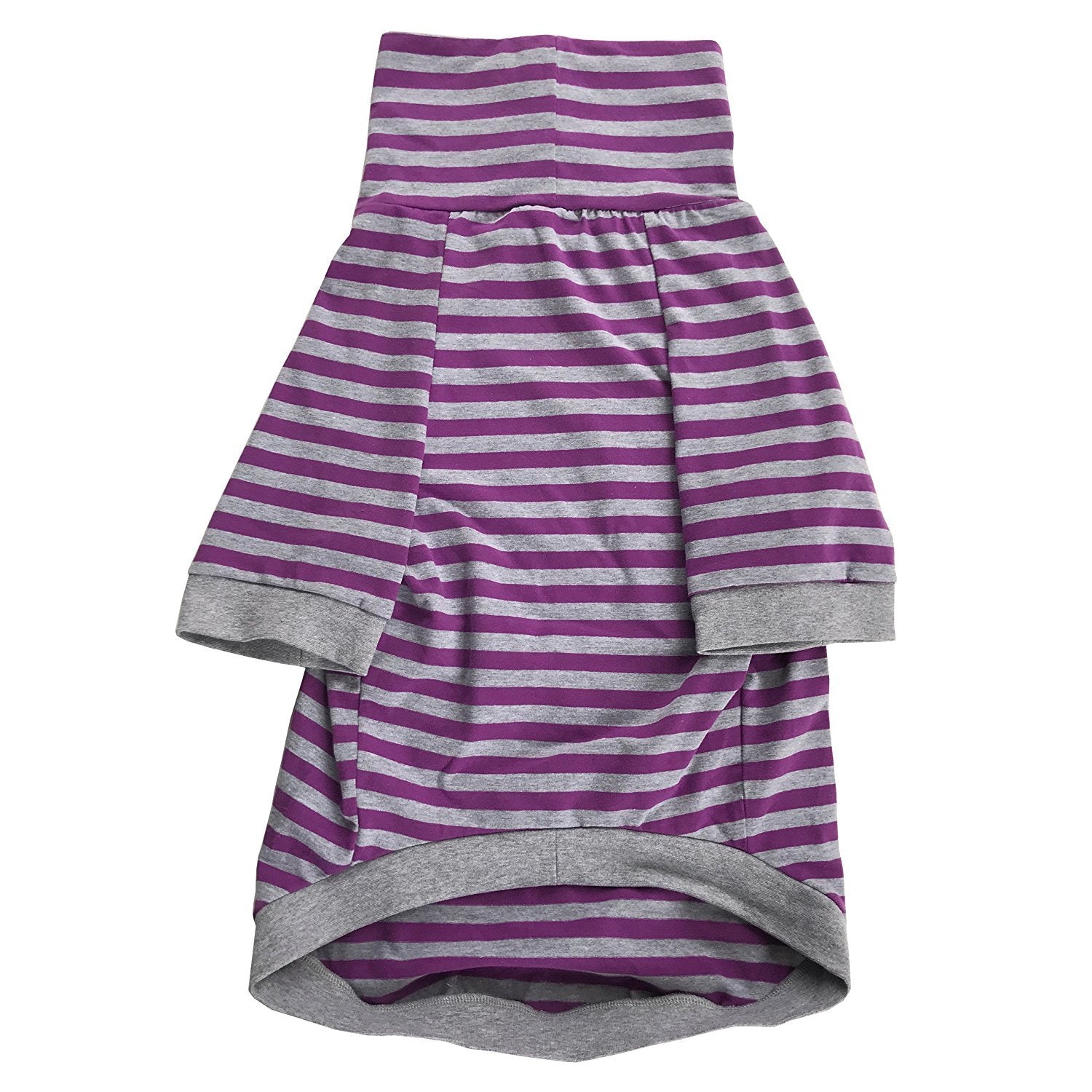 Tooth and Honey pitbull shirt purple grey model XL shows breathable, lightweight comfort