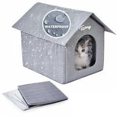 Toozey outdoor cat house with Velcro assembly for quick tool-free setup