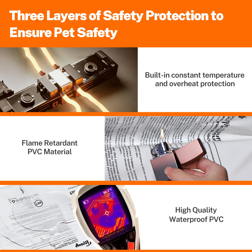 Toozey outdoor pet heating pad plush-cover offers soft, easy-clean comfort.