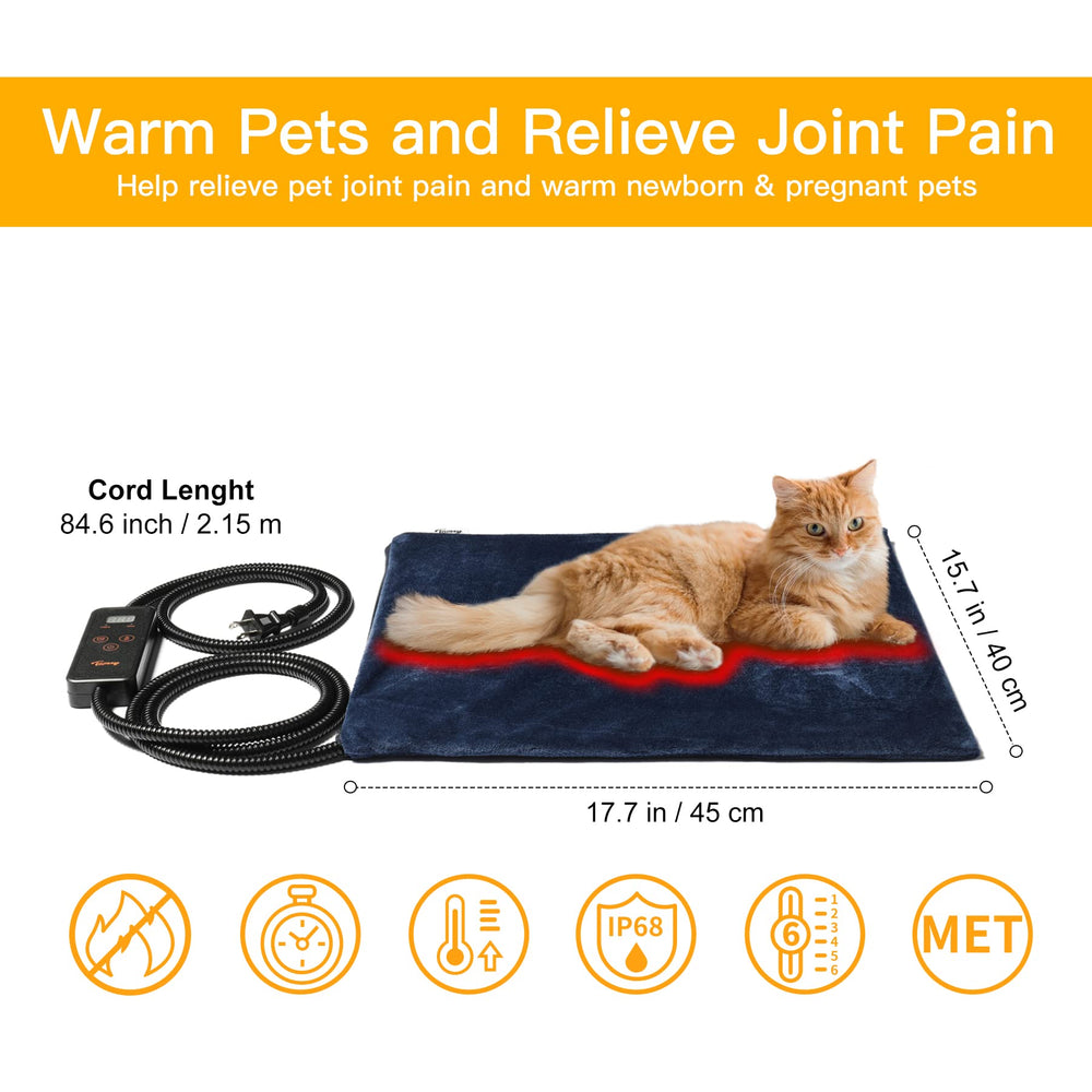 Toozey heating pad timer LED highlights auto shut-off for energy saving.