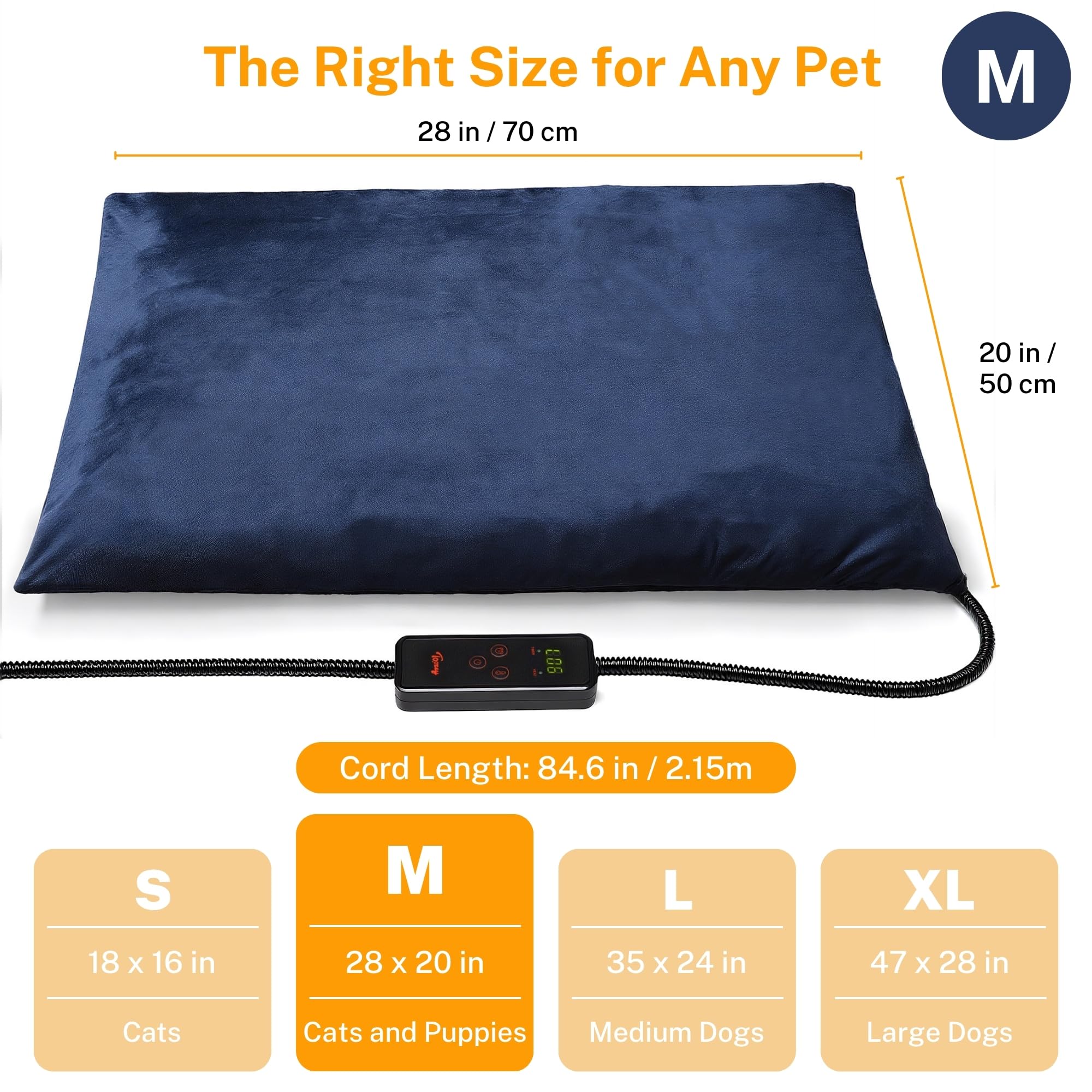 Toozey Pet Heating Pad waterproof cover protects electronics and simplifies cleaning.