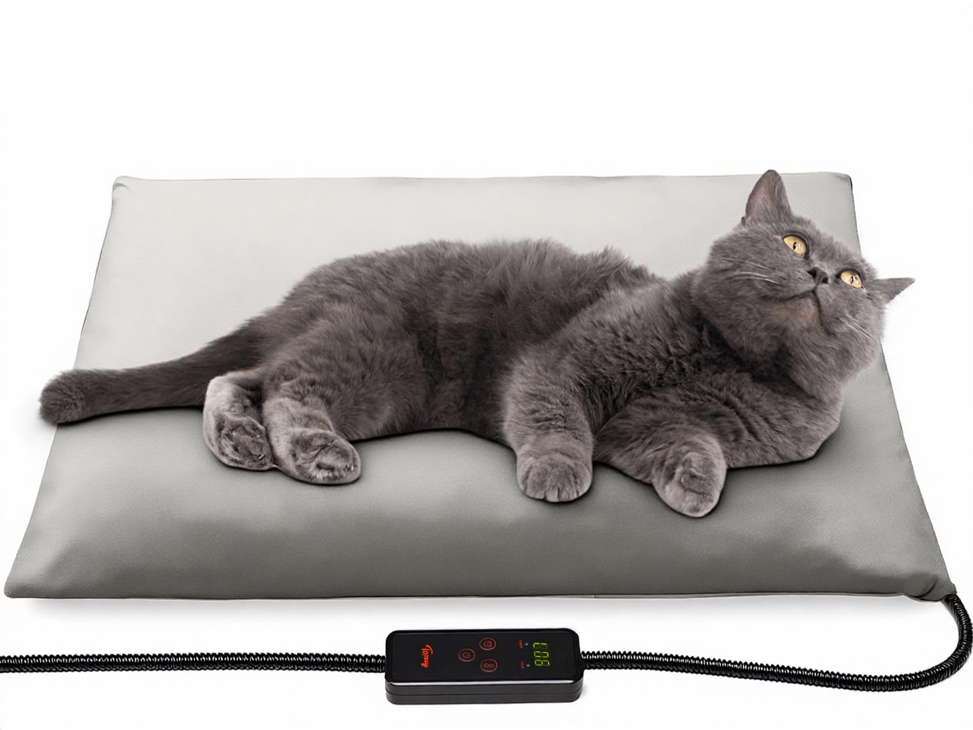 Toozey small pet heating pad top view showing plush surface for cozy warmth