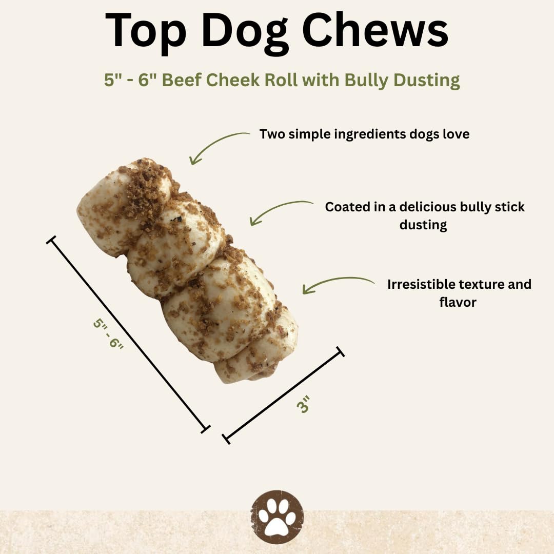 Top Dog Chews bully dust sprinkles close-up highlighting enhanced flavor appeal.