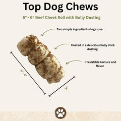 Top Dog Chews bully dust sprinkles close-up highlighting enhanced flavor appeal.