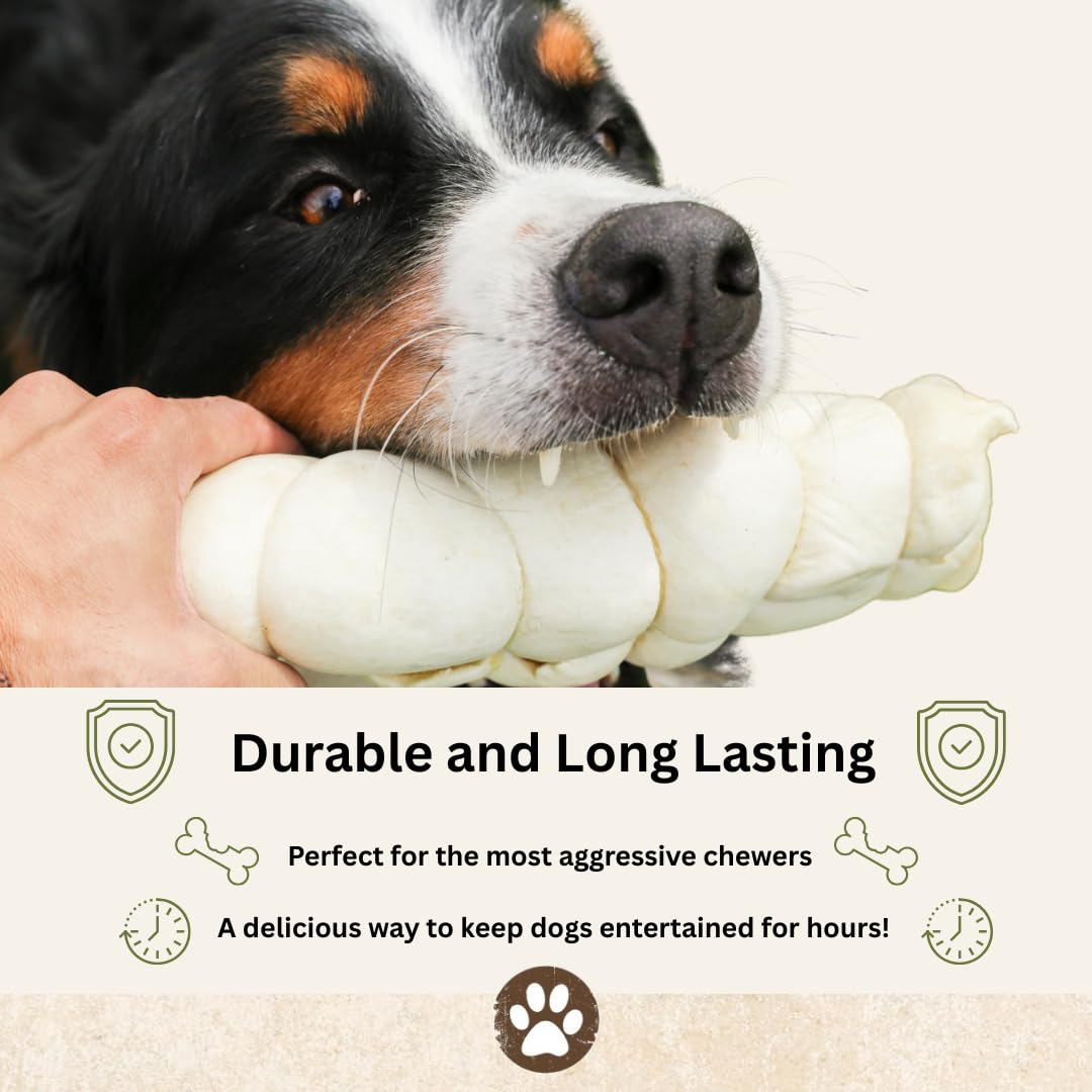 Top Dog Chews buffalo beef cheek roll texture close-up for durable chewing.