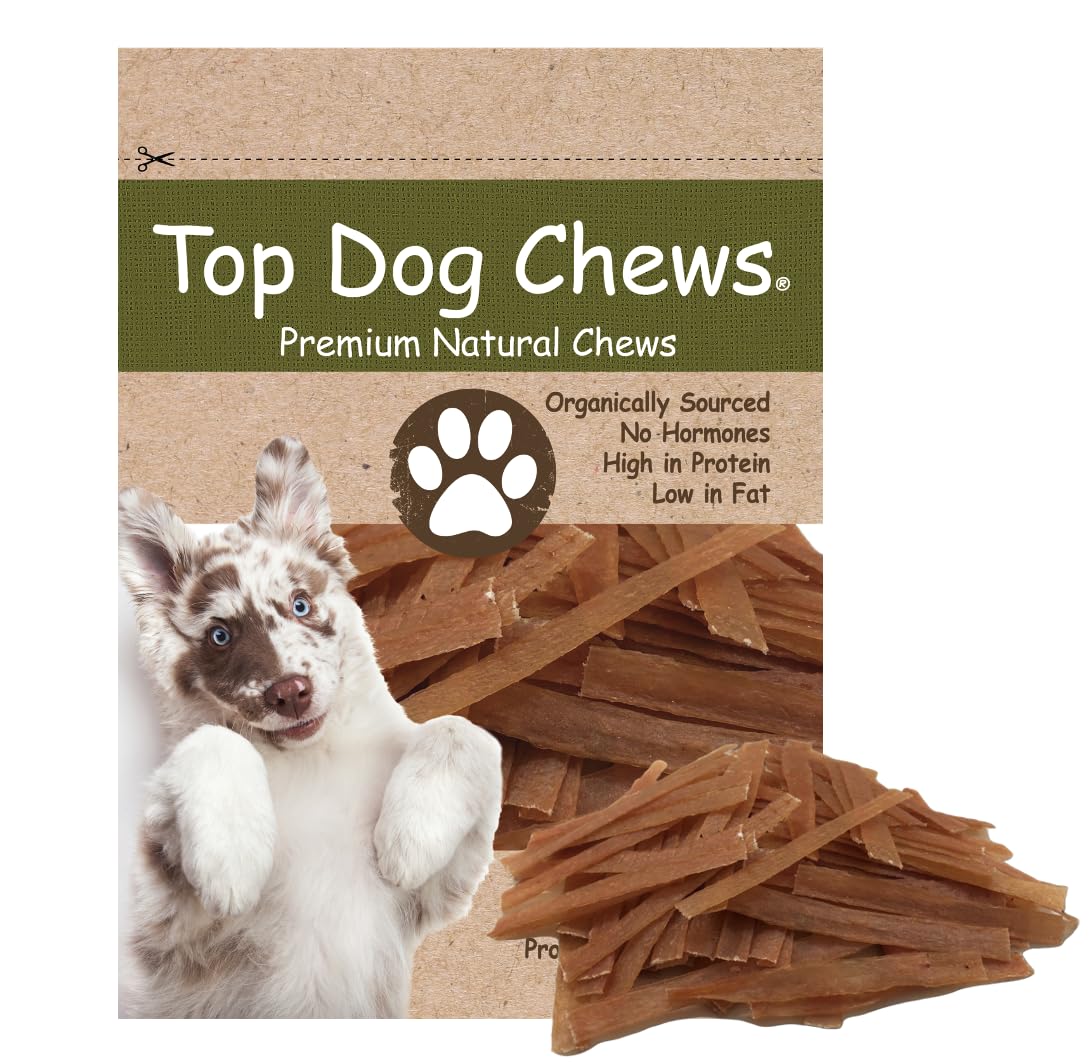 top dog chews flat turkey tendons bag-front image; usa-made natural chew