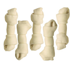 Top Dog Chews natural beef rawhide bones 8-10 inch length for durable chewing sessions.
