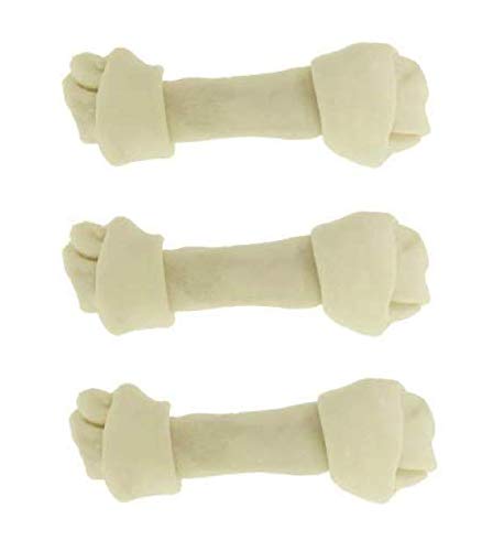 Top Dog Chews rawhide bones 8-10 inch close-up for durable chew sessions.