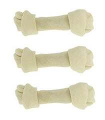 Top Dog Chews rawhide bones 8-10 inch close-up for durable chew sessions.