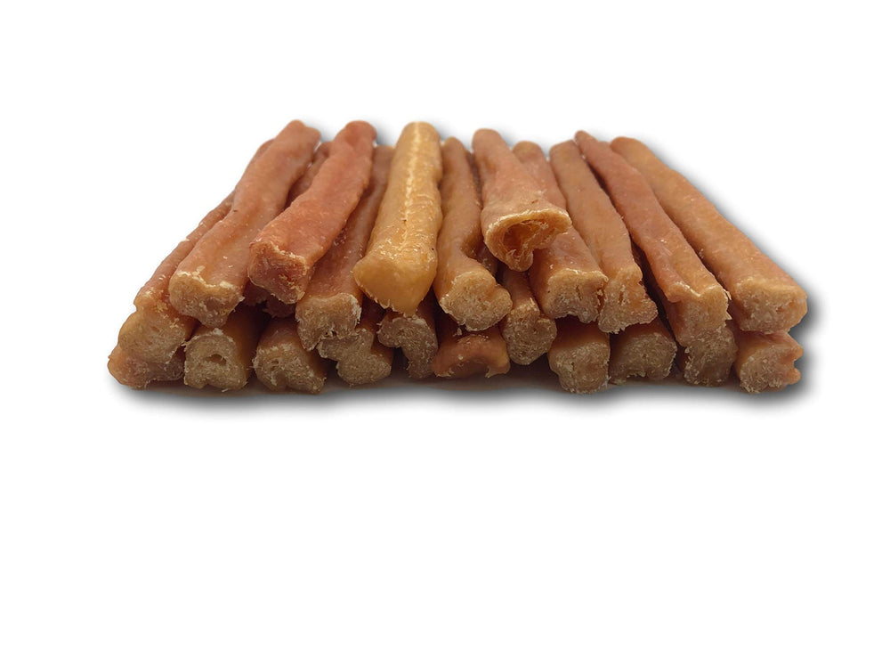 Top Dog Chews Turkey Tendon Round Large image demonstrates a satisfying chew for extended play.
