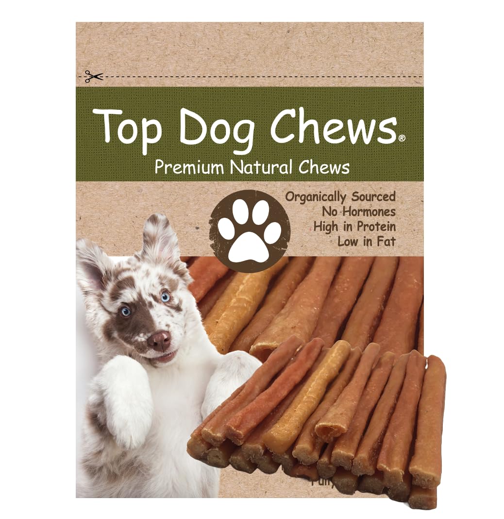 Top Dog Chews Turkey Tendon Round Soft image shows a chewy treat ideal for training rewards.