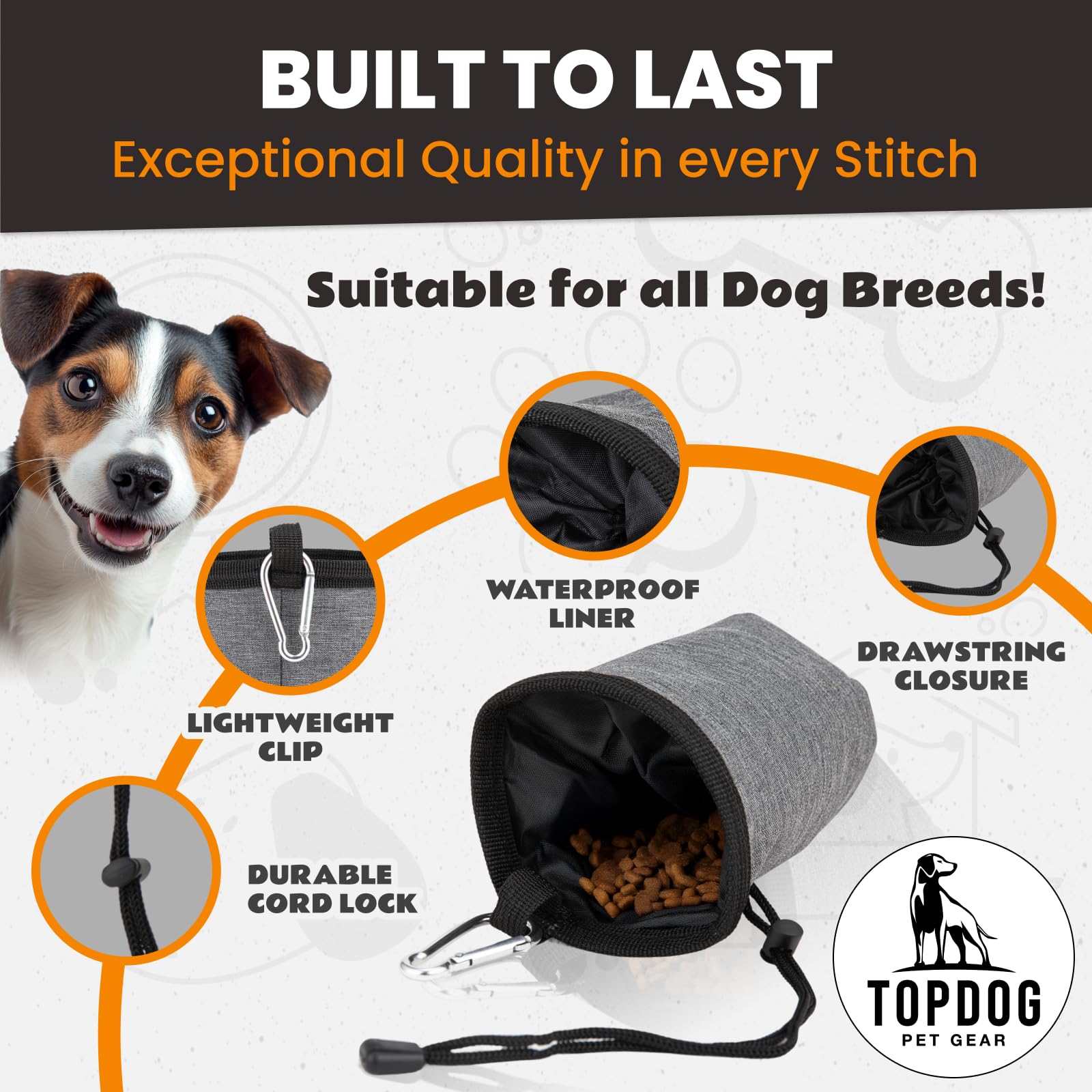 Top Dog Pet Gear lightweight training pouch clip-on, ideal for frequent leash walks.