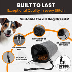 Top Dog Pet Gear lightweight training pouch clip-on, ideal for frequent leash walks.