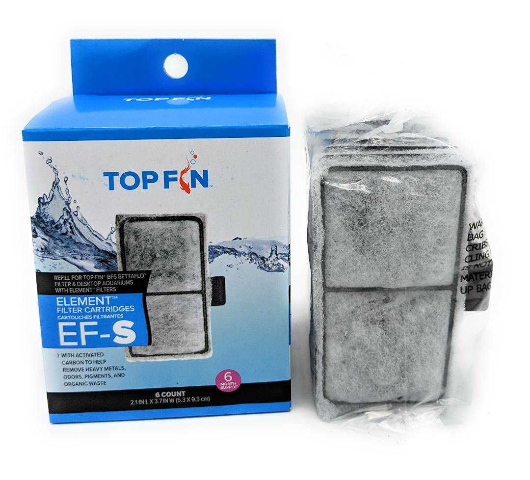 Top Fin EF-S element filter cartridges installed inside a filter housing for clearer aquarium water.