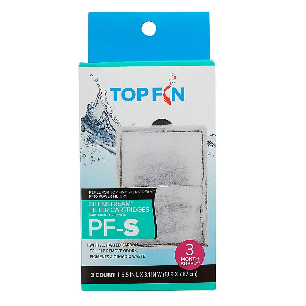 Top Fin Silenstream PF-S refill cartridge for PF10 power filters improves aquarium clarity and odor control.