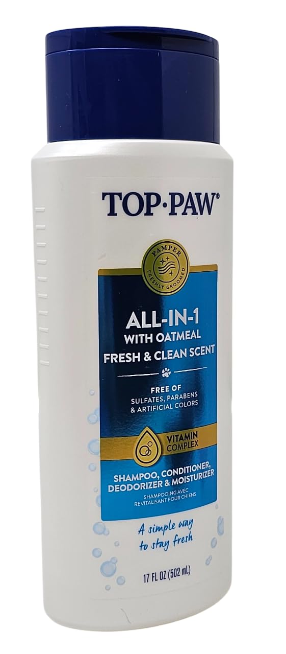 Top Paw All-in-1 easy-grip-bottle: secure hold during bath time.