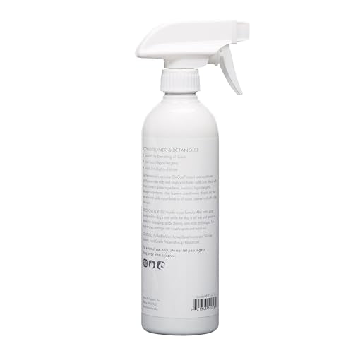 Top Performance GloCoat sprayed dog coat after bath for detangling and shine.