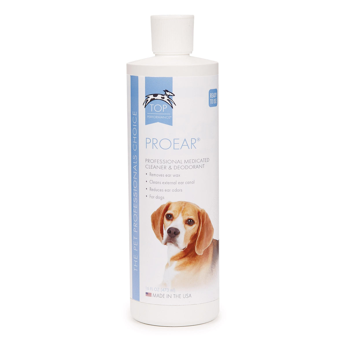 Top Performance ProEar bottle pour for quick ear clean and odor control in pets