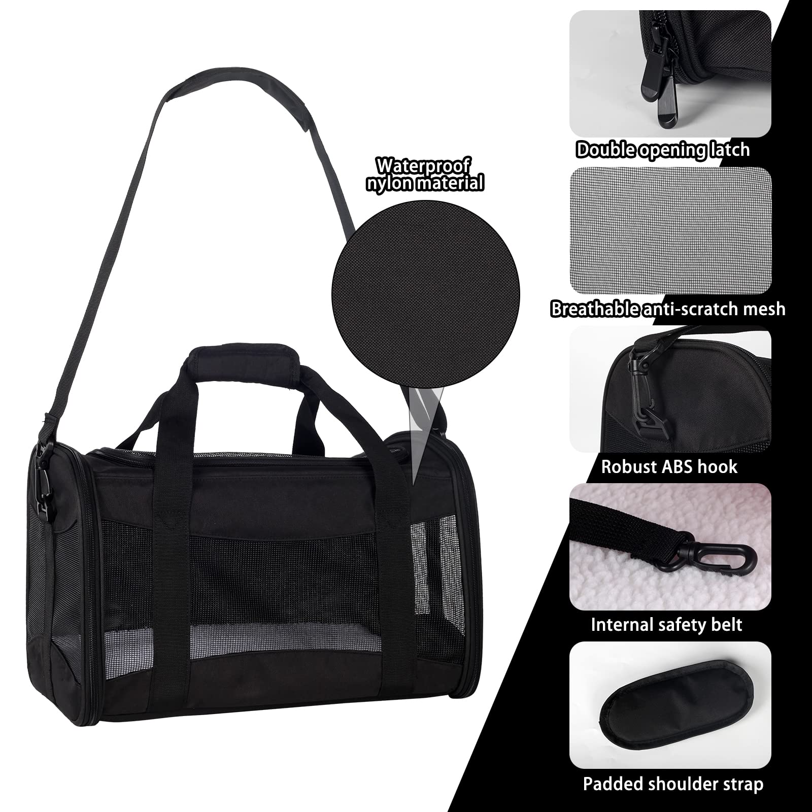 Top tasta cat carrier anti-escape buckle for secure travel.