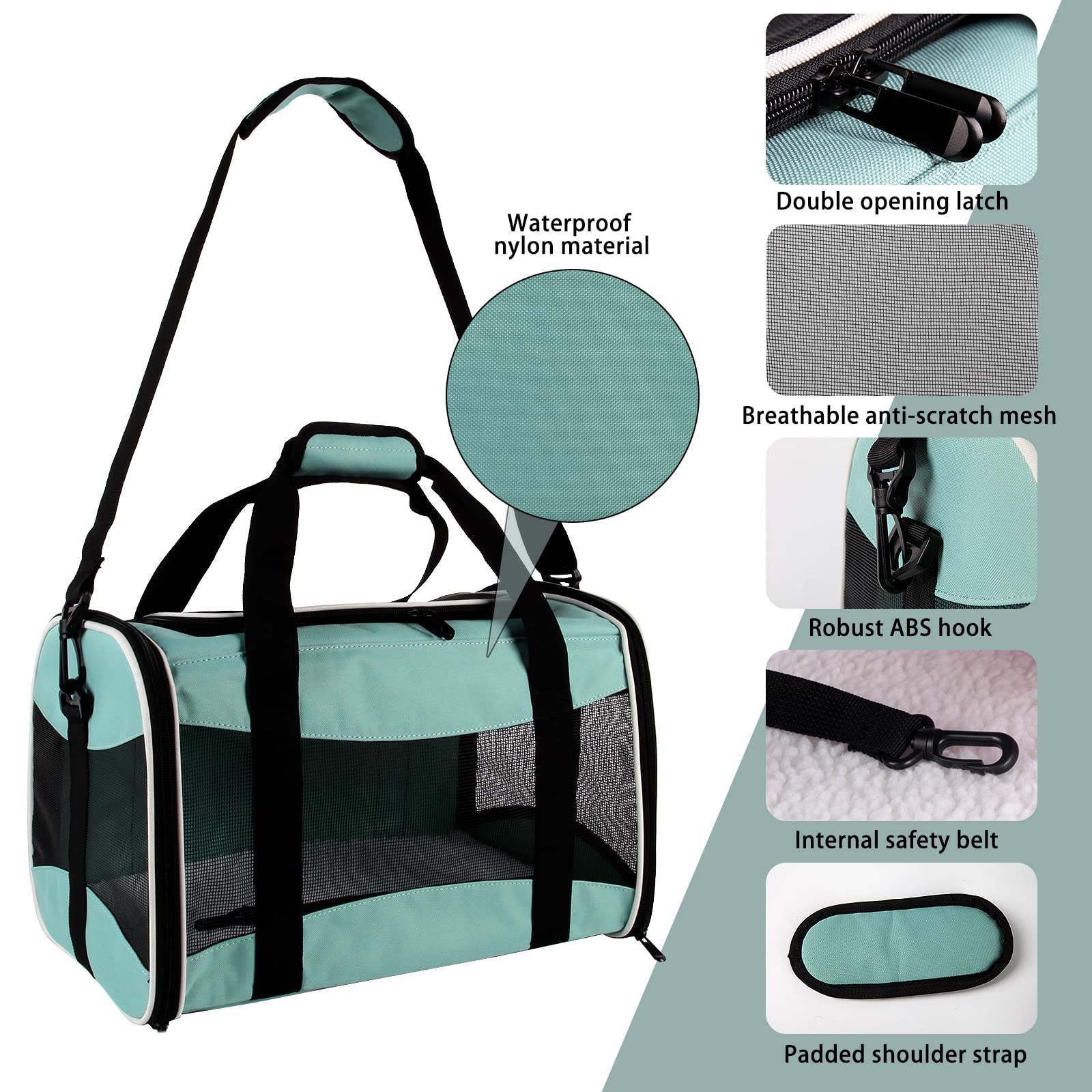 Top tasta cat carrier removable fleece pad adds comfy resting space.