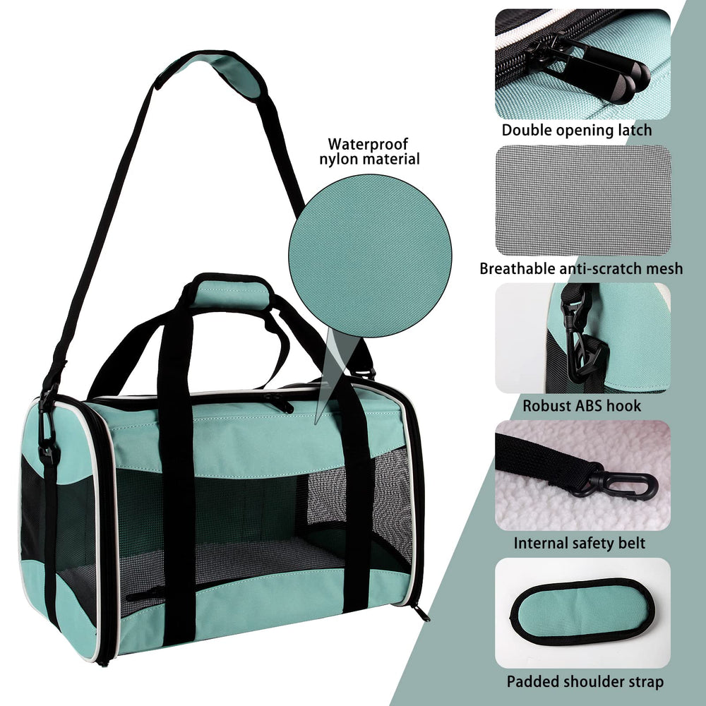Top tasta cat carrier removable fleece pad adds comfy resting space.