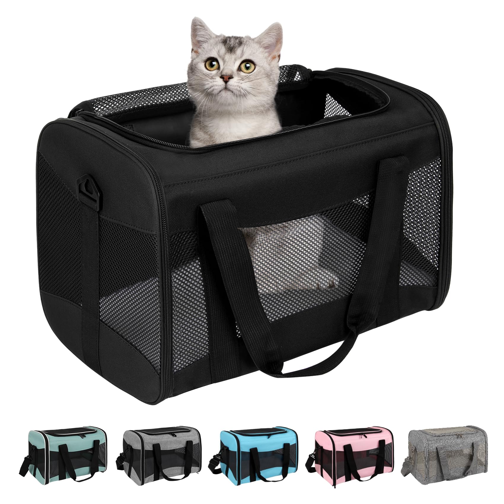 Top tasta cat carrier under-seat setup for easy airline travel and storage.
